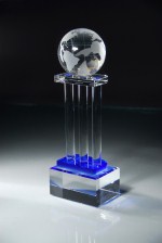 CRY154 Optical Crystal - Globe on Pillars